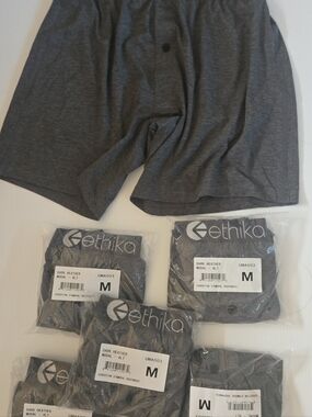 ethika Dark Heather Gray Modal Boxer Briefs - Men's Pack Premium Modal Material